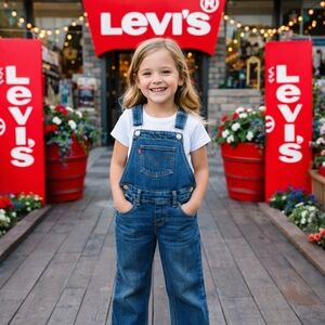 Levi’s Kids Denim Overalls | Cotton Blend Bootcut Shoecut Classic Adjustable